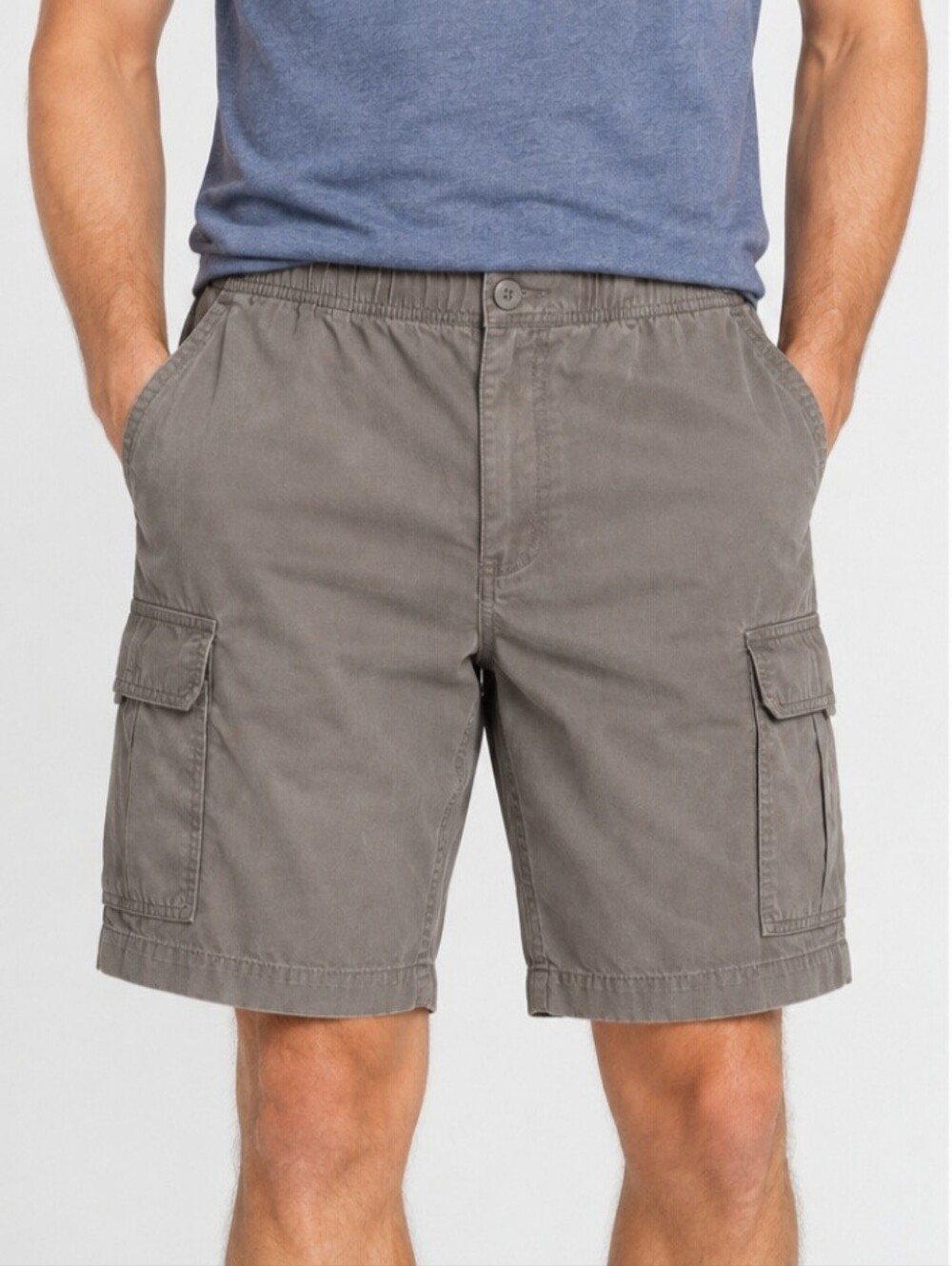 Croft & Barrow Cargo Shorts Cable Gray Cotton Size 34 NWT